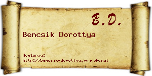 Bencsik Dorottya névjegykártya